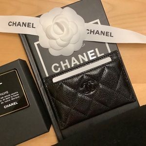 Chanel Black Caviar Card Holder